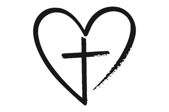 Heart Cross Brush Stroke: A Versatile T-Shirt Graphics Asset