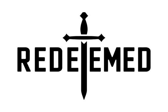 Redeemed Sword Cross Typography for T-Shirt Graphics