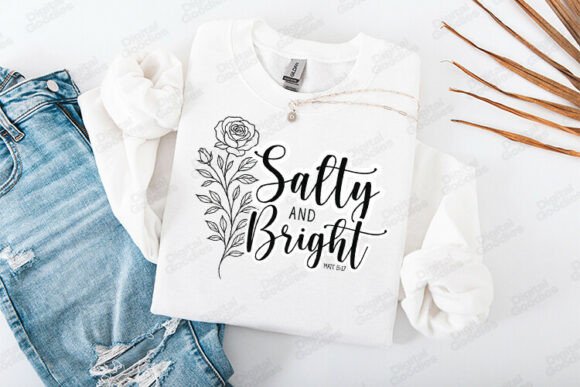 Salty and Bright Floral Faith Design: Graphics & Tees