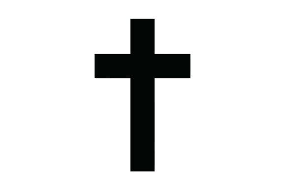 Simple Bold Black Cross Silhouette: T-Shirt Graphics