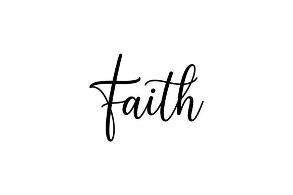 Simple Faith Script Word Design: Perfect for Graphics and T-Shirt Designs