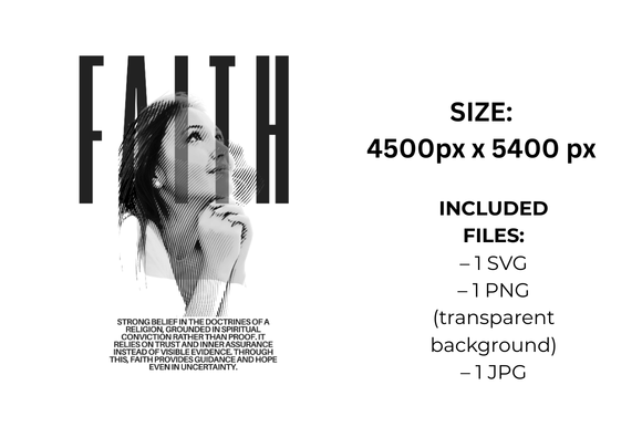 Typography Faith Sublimation: A Bold Graphics Asset for T-Shirt Designs